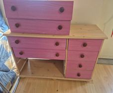 Chest of Drawers Pink & Pine
