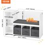 Toddler Bookshelf and Bookcase with Detachable Seat Cushion, 6-Cubby Storage Organizer Bench with 3 Drawers, Ideal for Playroom, Bedroom, Living Room or Entryway, White Image 2
