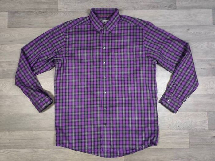 Eton Button Down Check Shirt Mens Large
