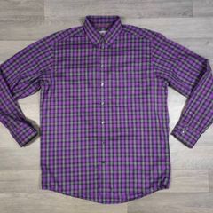 Eton Button Down Check Shirt Mens Large