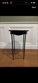 Black Iron French Curved Side Table