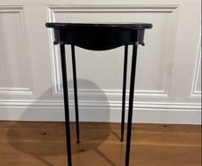 Black Iron French Curved Side Table