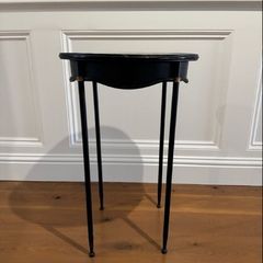 Black Iron French Curved Side Table