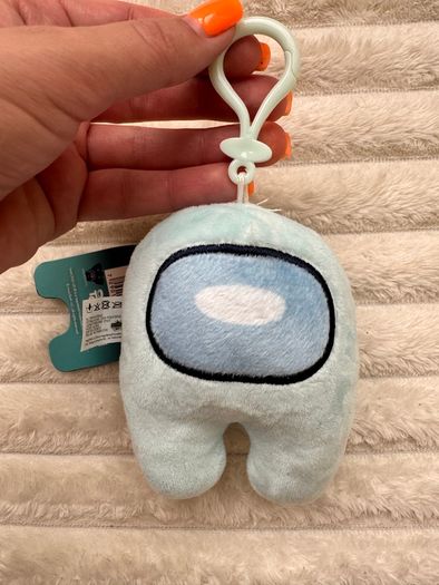 Light Blue Among Us keychain bag clip plush soft  approx. 11 cm. Please see photos