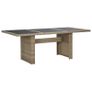 Garden Dining Table Brown 200x100x74 cm Glass and Poly Rattan Image 2