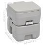 Portable Camping Toilet Grey 20+10 L Image 10