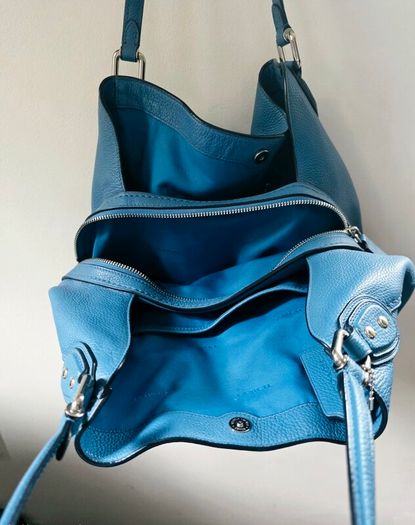 Blue Lapis Coach Edie Hobo Shoulder Bag