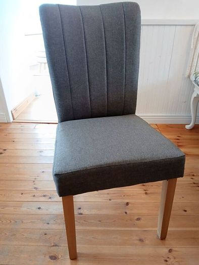 4 Dining Chairs grey fabric, like new