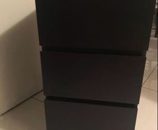 black 3 drawer chest of drawers
