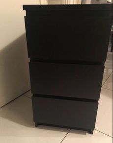 black 3 drawer chest of drawers
