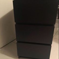 black 3 drawer chest of drawers