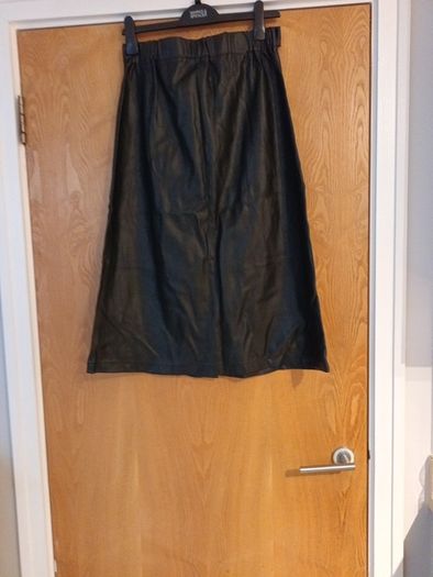 Primark  Leather  Black  Skirt.  Size 12.  New - No Tag.
