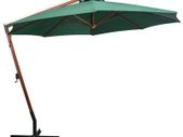 Hanging Parasol 350 cm Wooden Pole Green