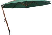 Hanging Parasol 350 cm Wooden Pole Green