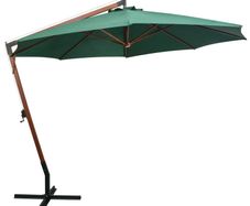 Hanging Parasol 350 cm Wooden Pole Green