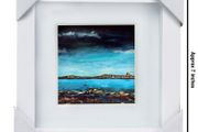 Dalkey Island, Dublin, 4x4in framed print by artist Helen Mathews