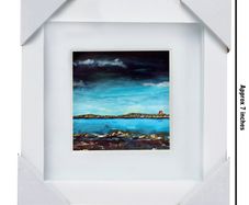 Dalkey Island, Dublin, 4x4in framed print by artist Helen Mathews