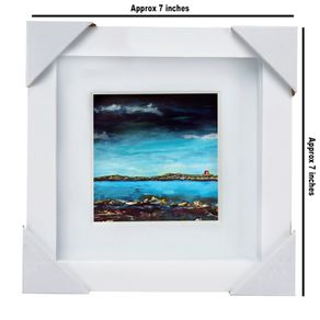 Dalkey Island, Dublin, 4x4in framed print by artist Helen Mathews