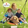 Swing Set for Backyard 100 cm Saucer Swing Seat with Heavy Duty A-Frame Metal Stand, 199.6 kg Load Capacity, Reinforced with Spiral Ground Anchors Image 4