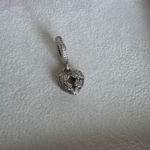 Pandora locket angel wings,with enamel dangle charm very good condition