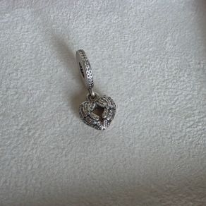 Pandora locket angel wings,with enamel dangle charm very good condition