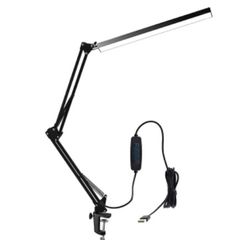 LED Folding Metal Desk Lamp Clip on Light Clamp 3 Colors Adjustable