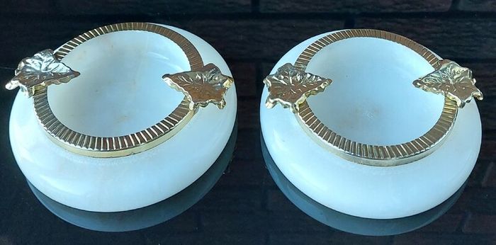 1960's Onyx Trinket/Jewellery Holders x 2