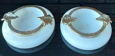 1960's Onyx Trinket/Jewellery Holders x 2