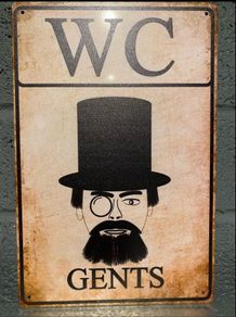 Gents WC Tin Metal Sign
