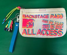 Kipling collaboration CREATIVITY XL I WANT MY MTV! Nylon waterproof Pouch purse