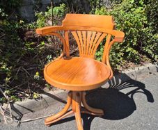 Mid Century Beech Revolving Desk Chair
