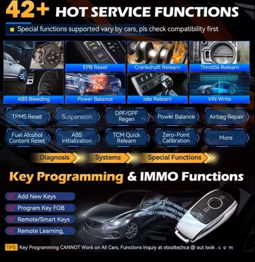 XTOOL D8W D8S Bluetooth Car Diagnostics , mileage correction Tool Automotive Scanner  ECU Coding Bi-directional 42+ Resets CANFD DOIP FCA Topology