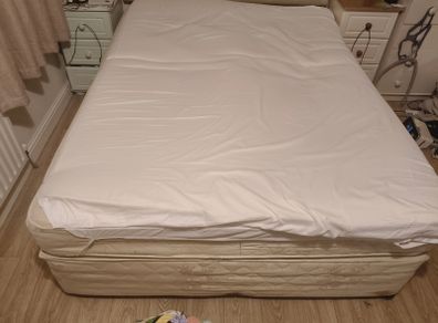 King size divan bed, mattress & topper