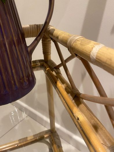 Rattan side table