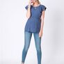 Seraphine Blue Dot Flutter Sleeve Maternity & Nursing Top Image 2