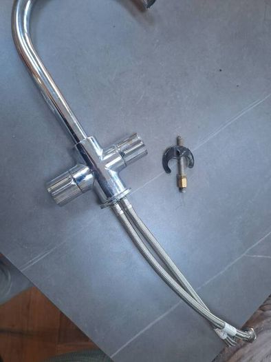 Steel kitchen tap