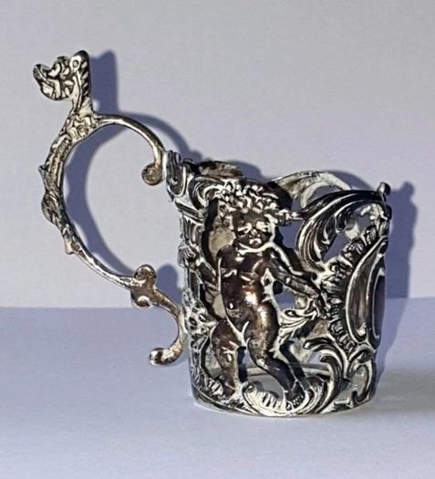 Solid Sterling Silver Spirit Cup Holder/Cert