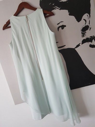 TED BAKER Asymmetrical Hem Drape Cocktail Dress