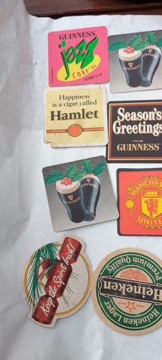 20 x vintage beer mats ,nice collection,,see pictures for condition ,sold as seen ,price includes post to anywhere in Ireland thank you, Job lot