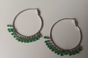 925 silver emerald stones earrings