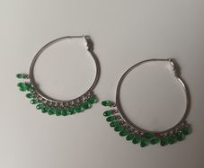 925 silver emerald stones earrings
