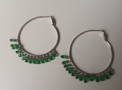925 silver emerald stones earrings