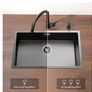 Lonheo Kitchen Sink 740 x 440, surface or undermonted - gunmetal grey Image 3