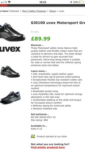 uvex Motor sport safety shoes