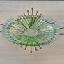 Vintage green uranium glass platter set in a brass frame Image 9