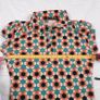Smashed Lemon Orange Green 70s Vintage Retro Floral Geometric Pattern Polo Shirt Top Size S Image 7