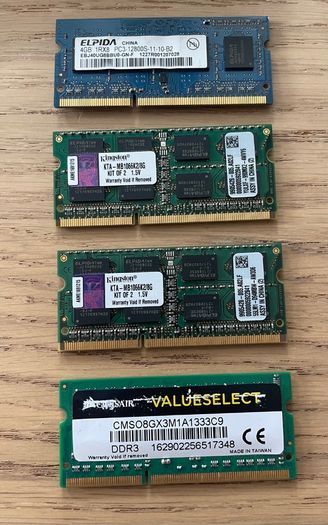 4x 4GB ddr3 laptop ram lot
