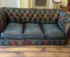 3 seater leather chesterfield sofa