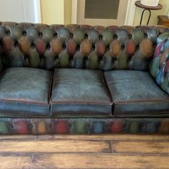 3 seater leather chesterfield sofa