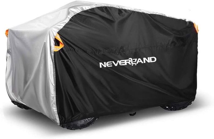 SALE | Cover,Waterproof Heavy Duty Double-sided Available Reflective Striping Adjustable Buckle Strap Windproof Quad Cover for Sun Dust UV Protection 190T XL Black Silver